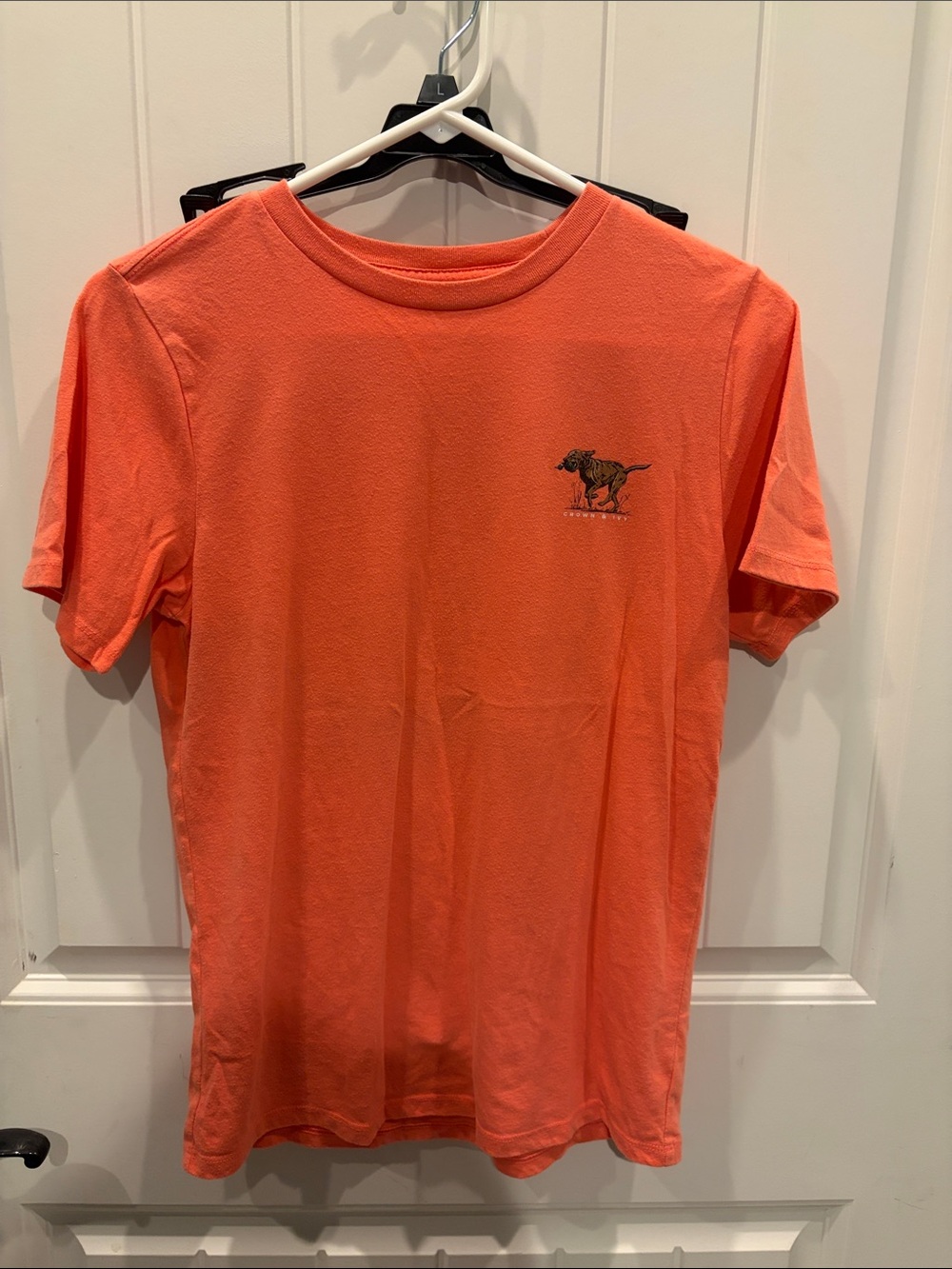 Boy's Orange Short-Sleeve Crewneck T-Shirt with Dog Logo